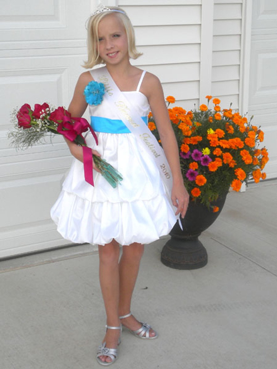 white bubble dress